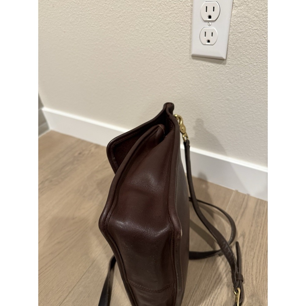 Vintage 90s Coach Willis 9927 Mahogany Brown Leather Crossbody Bag Purse Satchel - Picture 6 of 12
